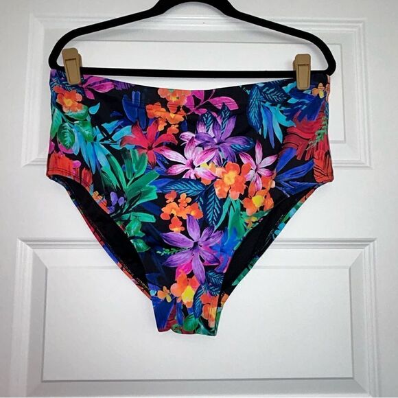 Swimsuits For All Tropical Floral Print High Waist Swimsuit Bottoms - Picture 1 of 4